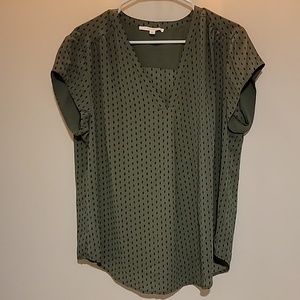 Olive and black blouse